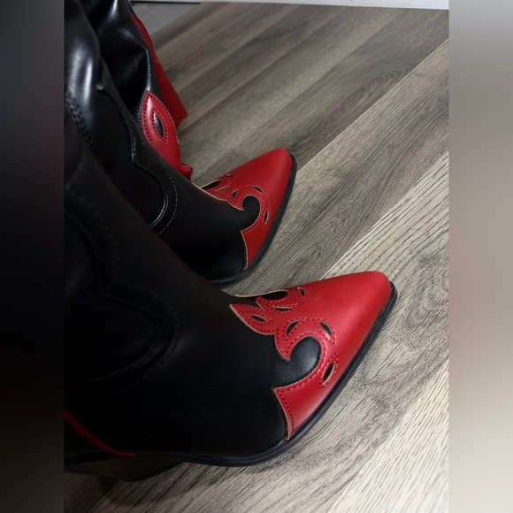 Azalea Wang DEIMOS-BLACKMULTI OVER THE KNEE WESTERN BOOT Size 6 - Picture 4 of 11